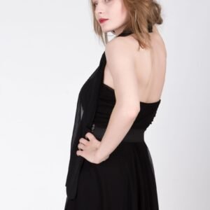 Black Halter Evening Gown